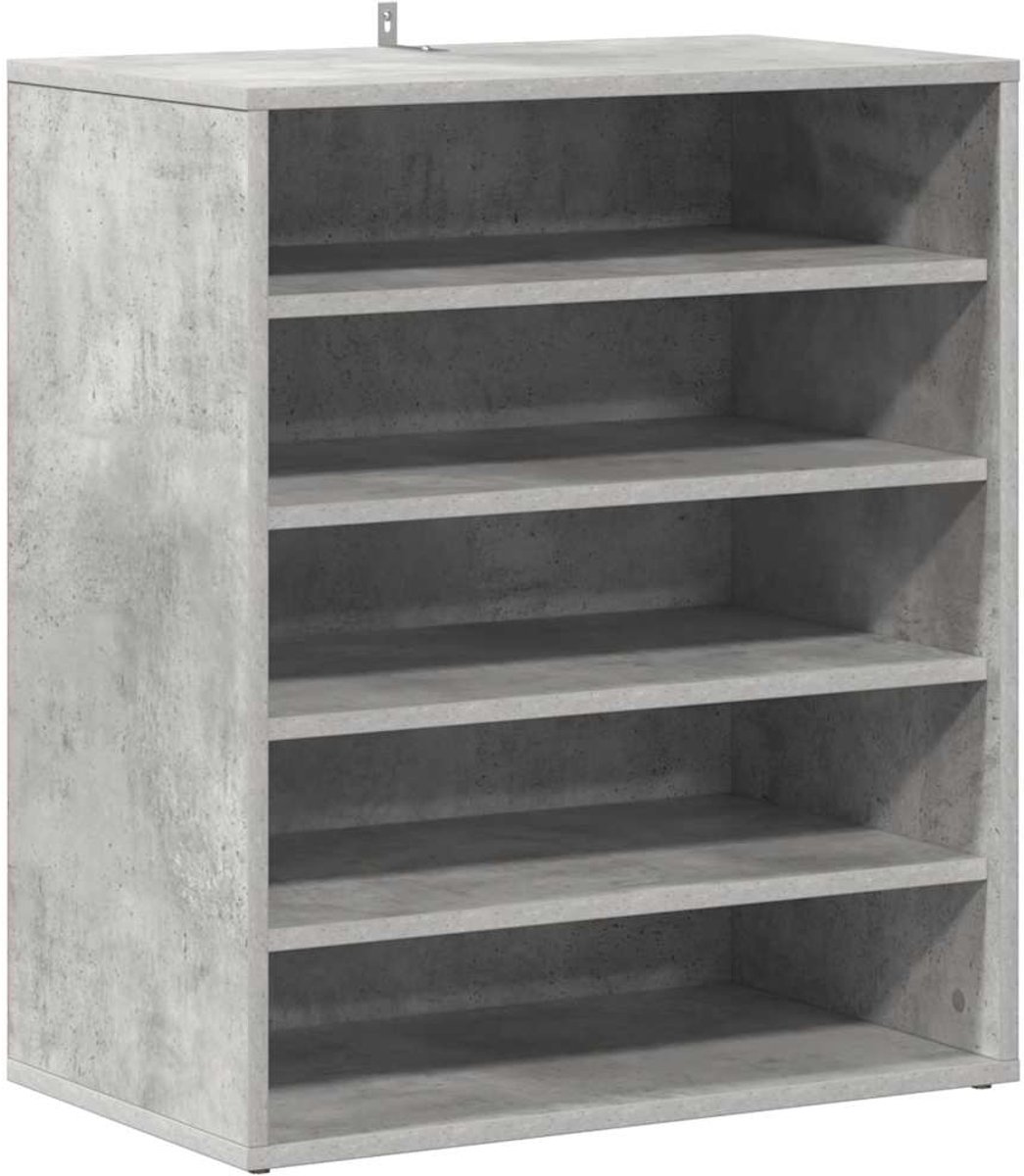 Schoenenkast | Schoenenrek | Opbergkast 60x35x70 cm bewerkt hout betongrijs (6248446691268)