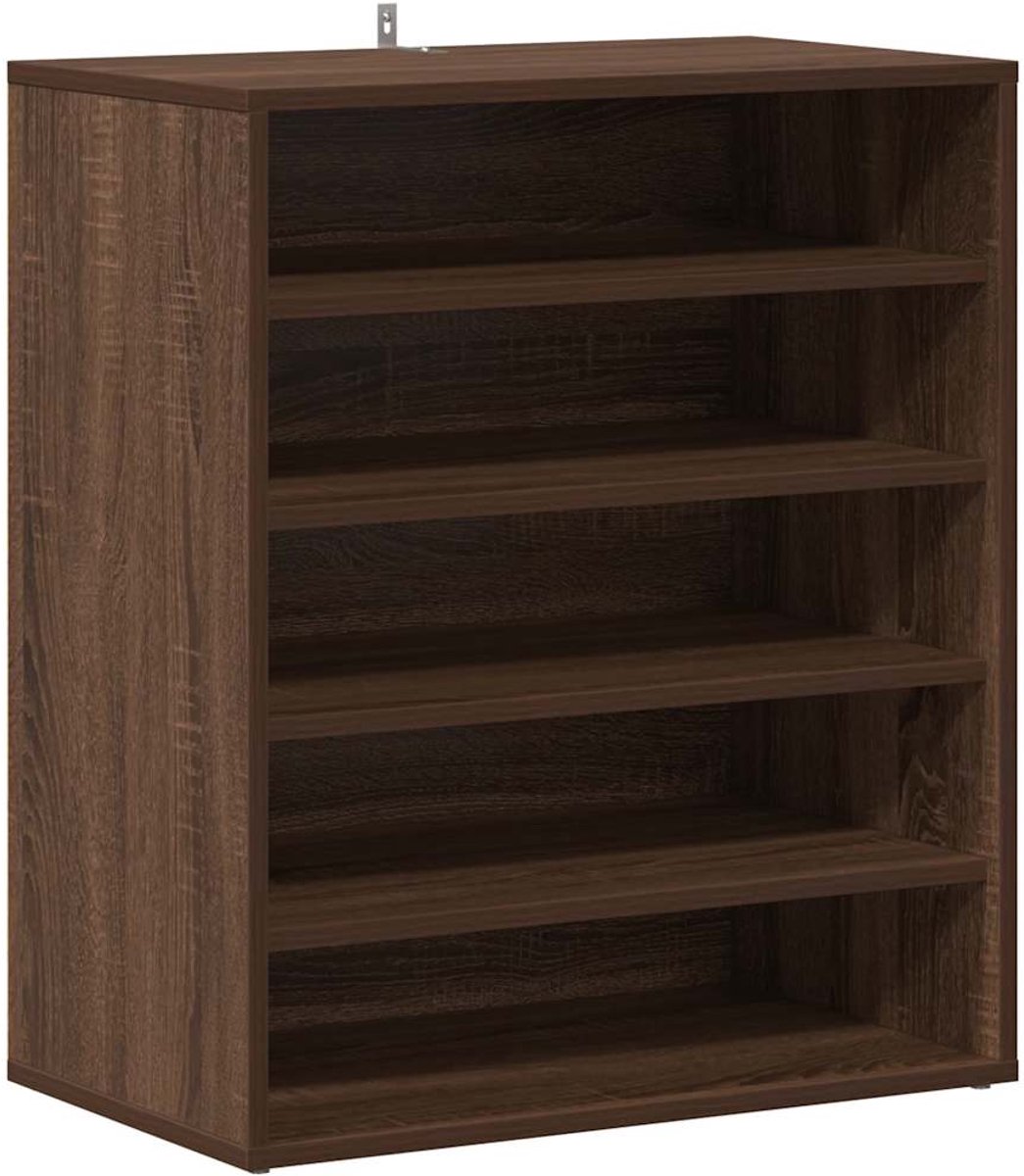 Schoenenkast | Schoenenrek | Opbergkast 60x35x70 cm bewerkt hout bruin eikenkleur (6248446691275)