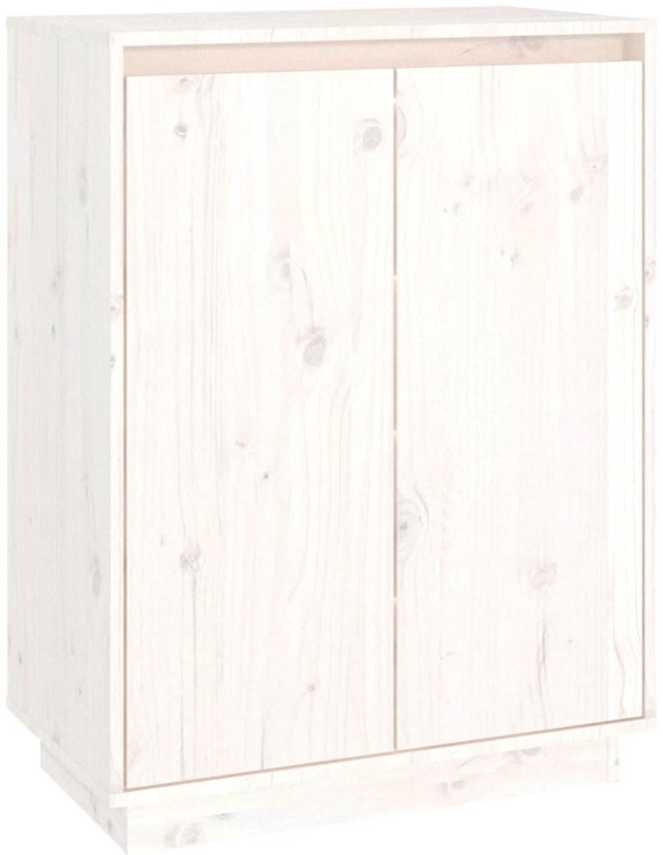 Schoenenkast | Schoenenrek | Opbergkast 60x35x80 cm massief grenenhout wit (6248446691411)