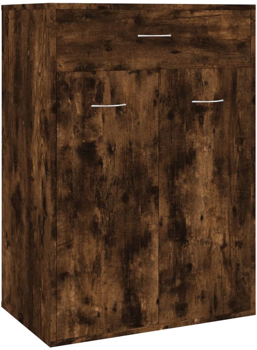 Schoenenkast | Schoenenrek | Opbergkast 60x35x84 cm bewerkt hout gerookt eikenkleurig (6248446691442)