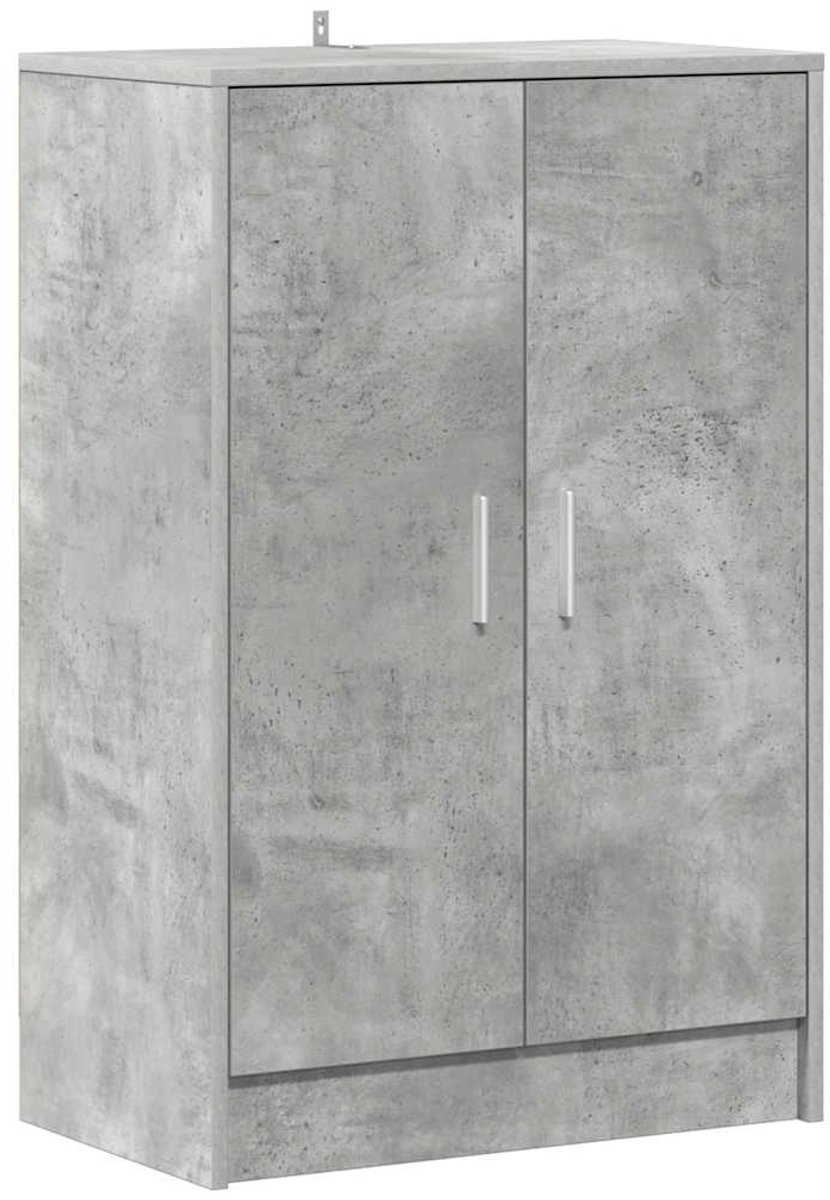 Schoenenkast | Schoenenrek | Opbergkast 60x35x92 cm bewerkt hout betongrijs (6248446691503)