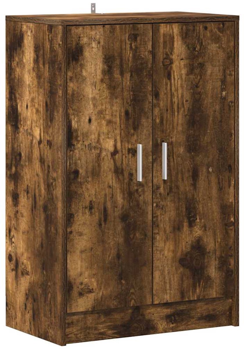 Schoenenkast | Schoenenrek | Opbergkast 60x35x92 cm bewerkt hout gerookt eikenkleurig (6248446691534)