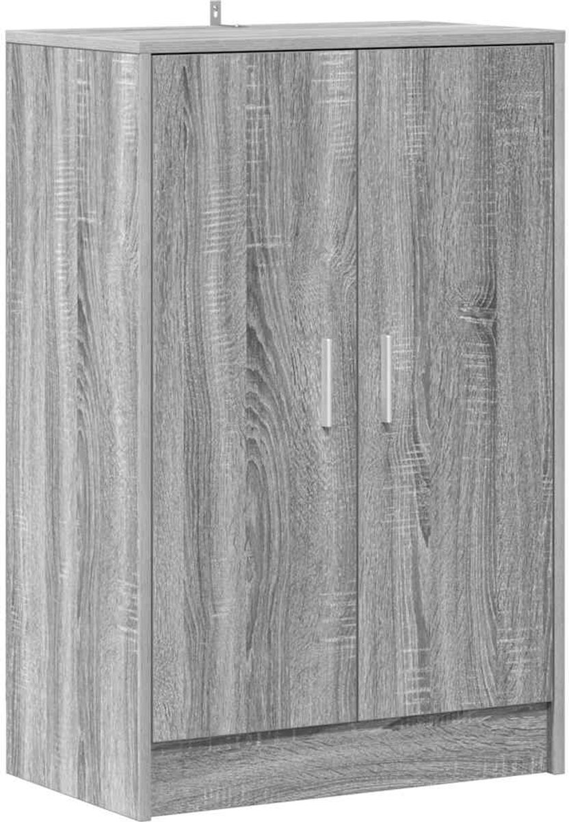 Schoenenkast | Schoenenrek | Opbergkast 60x35x92 cm bewerkt hout grijs sonoma eikenkleurig (6248446691541)