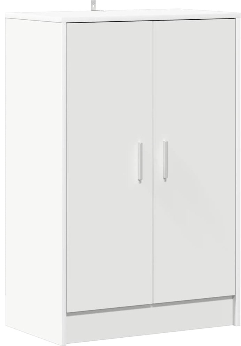 Schoenenkast | Schoenenrek | Opbergkast 60x35x92 cm bewerkt hout wit (6248446691589)
