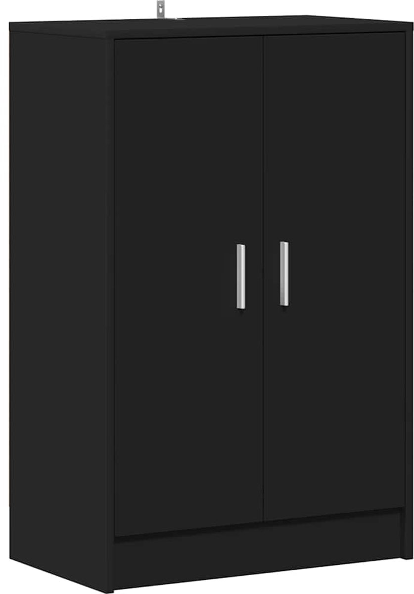 Schoenenkast | Schoenenrek | Opbergkast 60x35x92 cm bewerkt hout zwart (6248446691602)