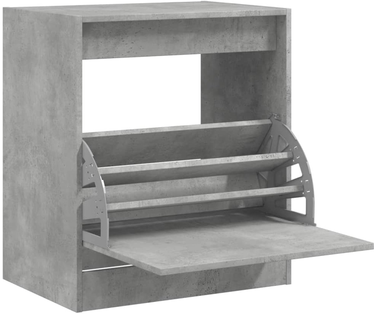 Schoenenkast | Schoenenrek | Opbergkast 60x42x69 cm bewerkt hout betongrijs (6248446691633)