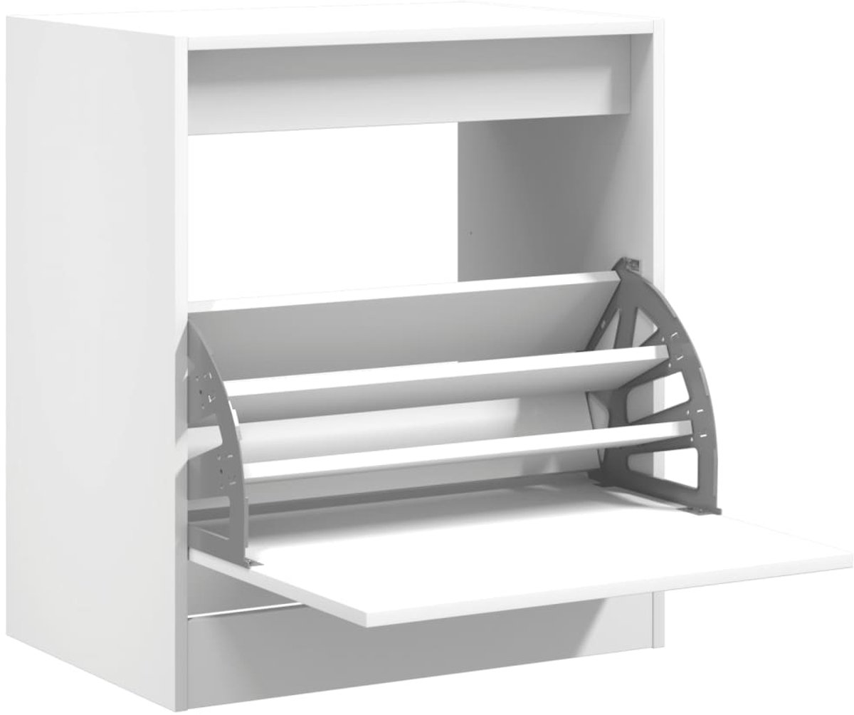 Schoenenkast | Schoenenrek | Opbergkast 60x42x69 cm bewerkt hout wit (6248446691688)