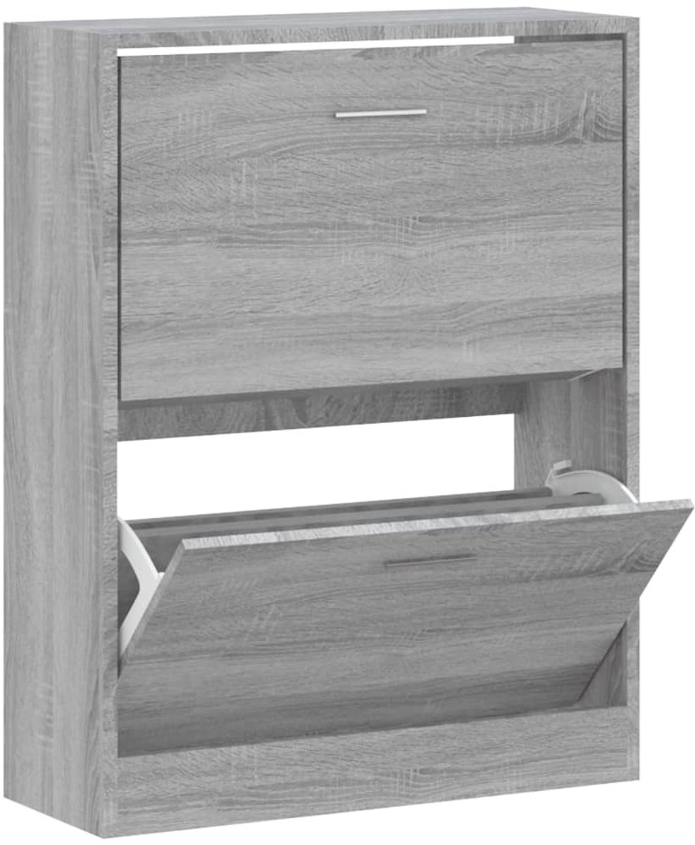 Schoenenkast | Schoenenrek | Opbergkast 63x24x81 cm bewerkt hout grijs sonoma (6248446691879)