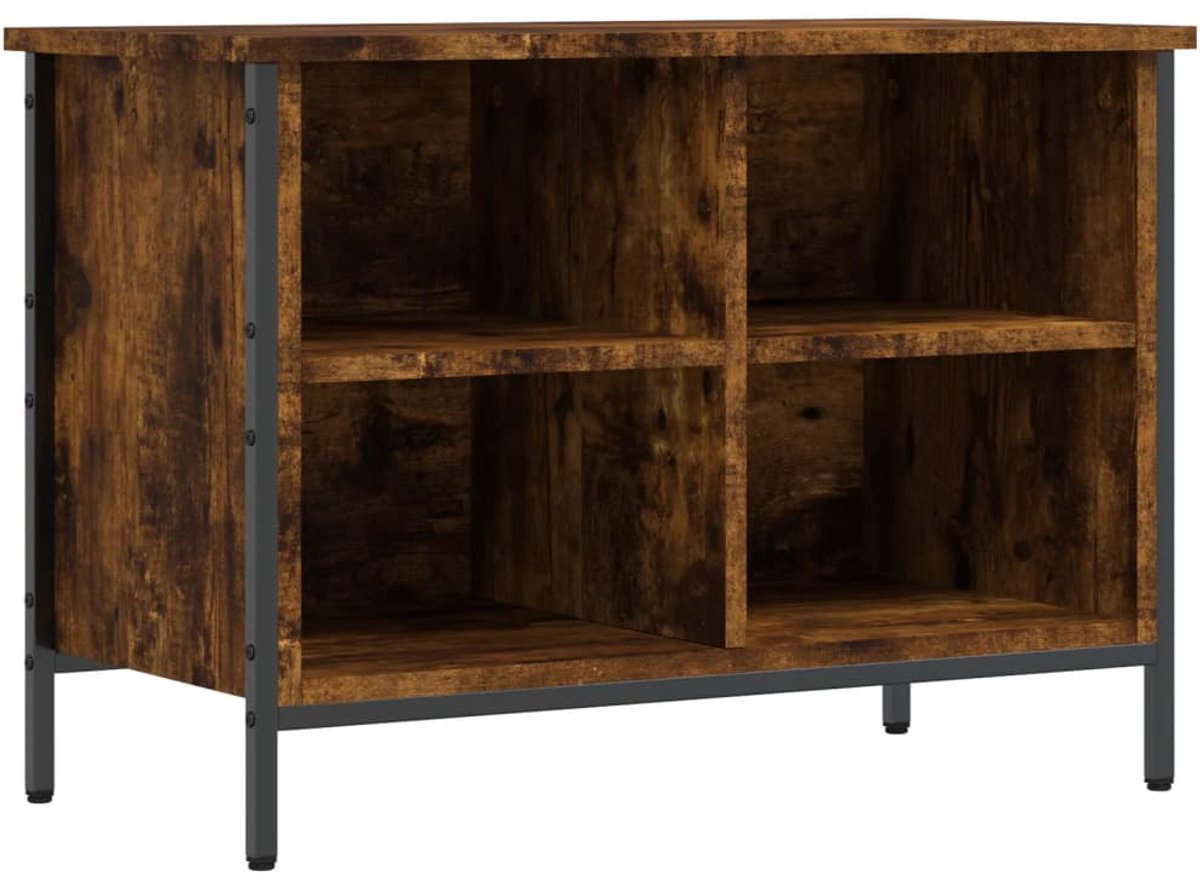 Schoenenkast | Schoenenrek | Opbergkast 69x35x50 cm bewerkt hout gerookt eikenkleurig (6248446691916)