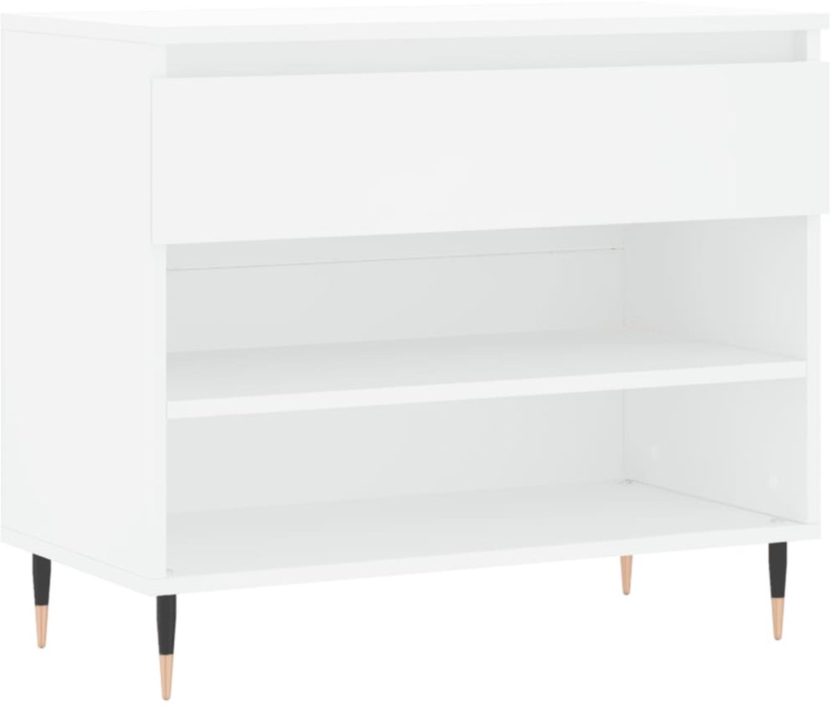 Schoenenkast | Schoenenrek | Opbergkast 70x36x60 cm bewerkt hout wit (6248446692098)