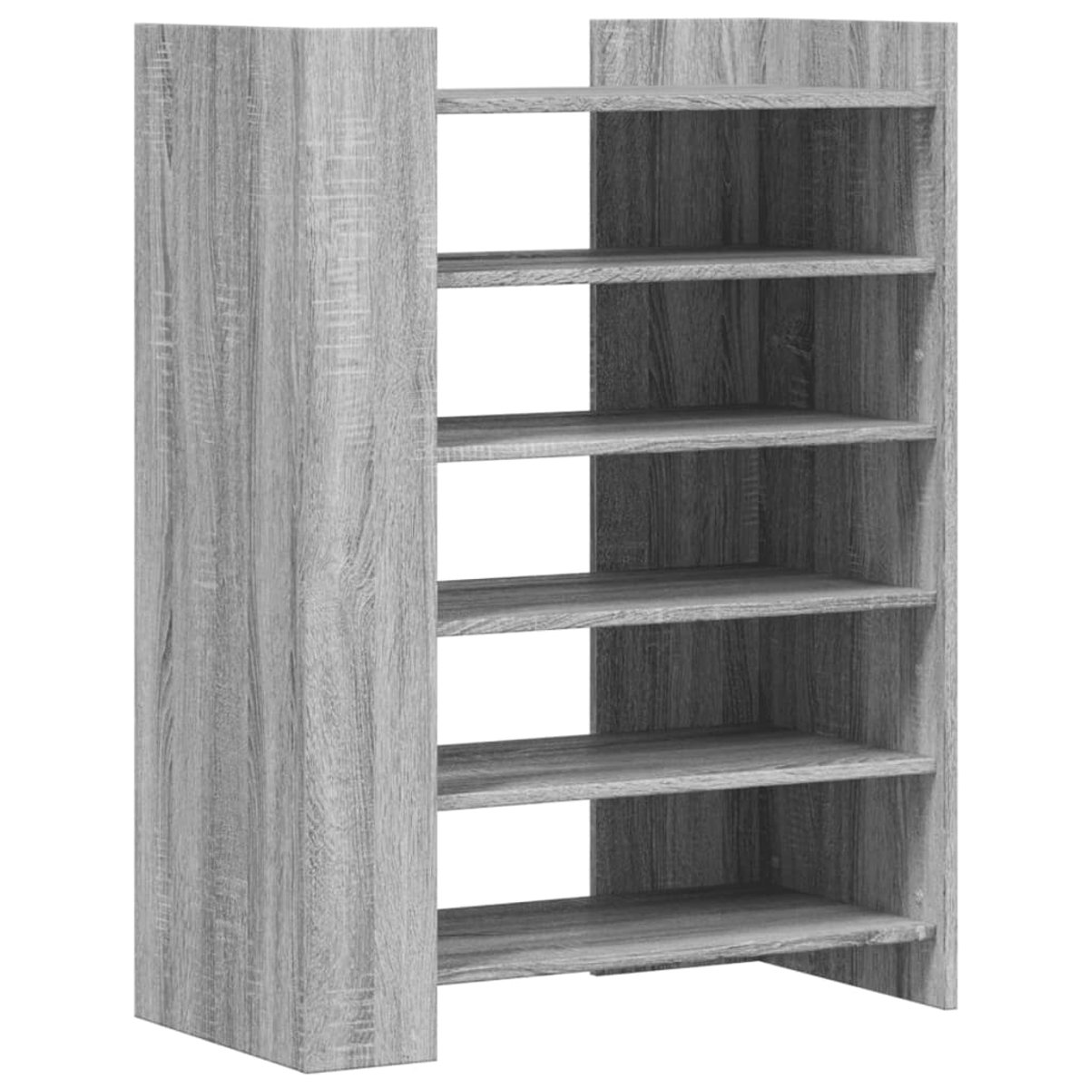 Schoenenkast | Schoenenrek | Opbergkast 74,5x37,5x100 cm bewerkt hout grijs sonoma eiken (6248446692159)