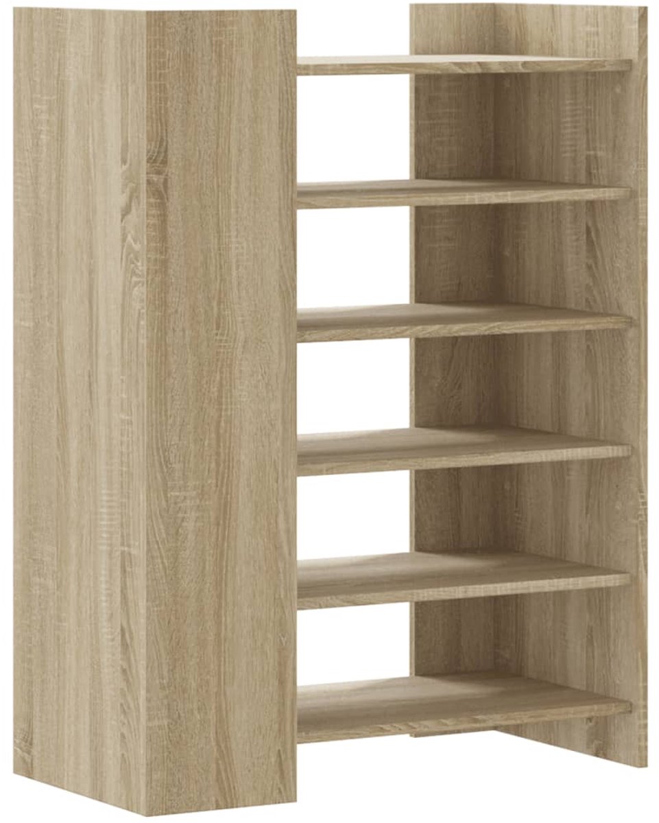 Schoenenkast | Schoenenrek | Opbergkast 74,5x37,5x100 cm bewerkt hout sonoma eikenkleurig (6248446692166)