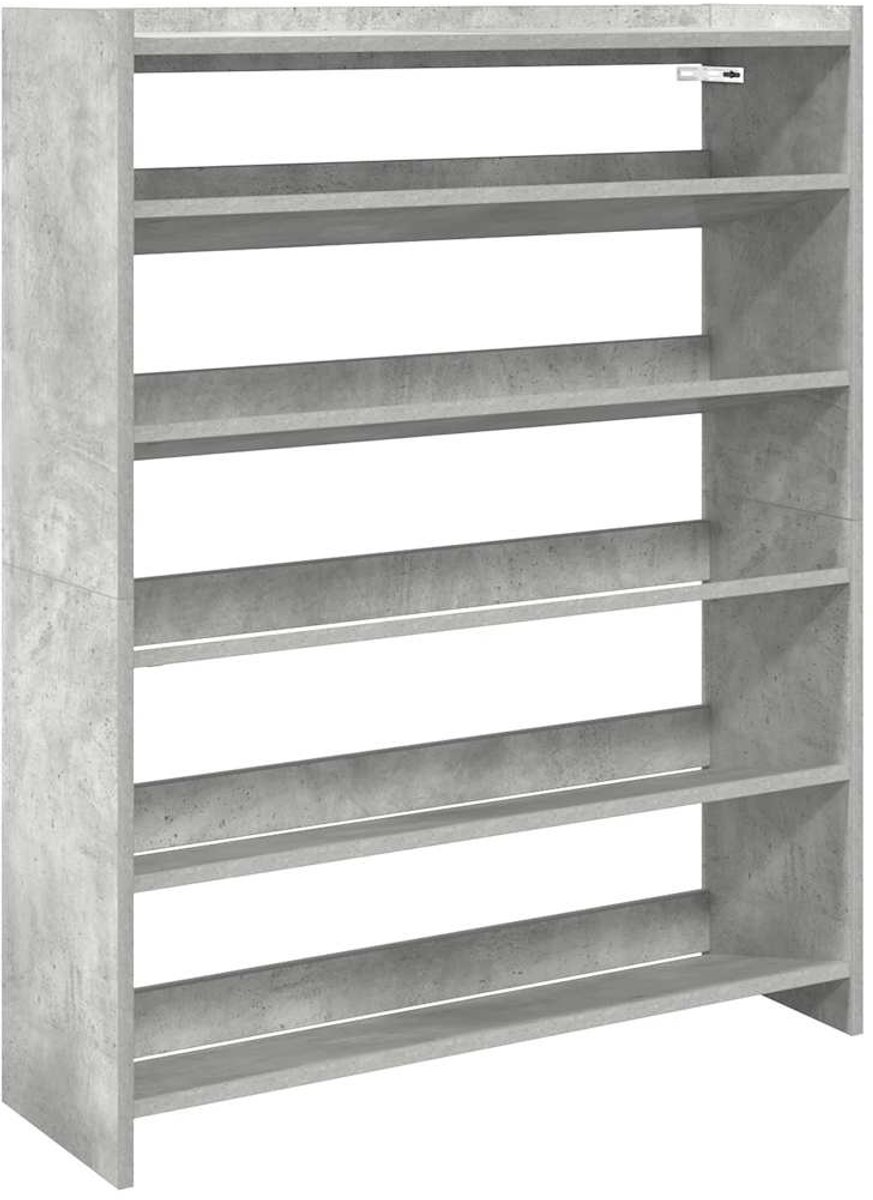 Schoenenkast | Schoenenrek | Opbergkast 80x25x100 cm bewerkt hout betongrijs (6248446692562)