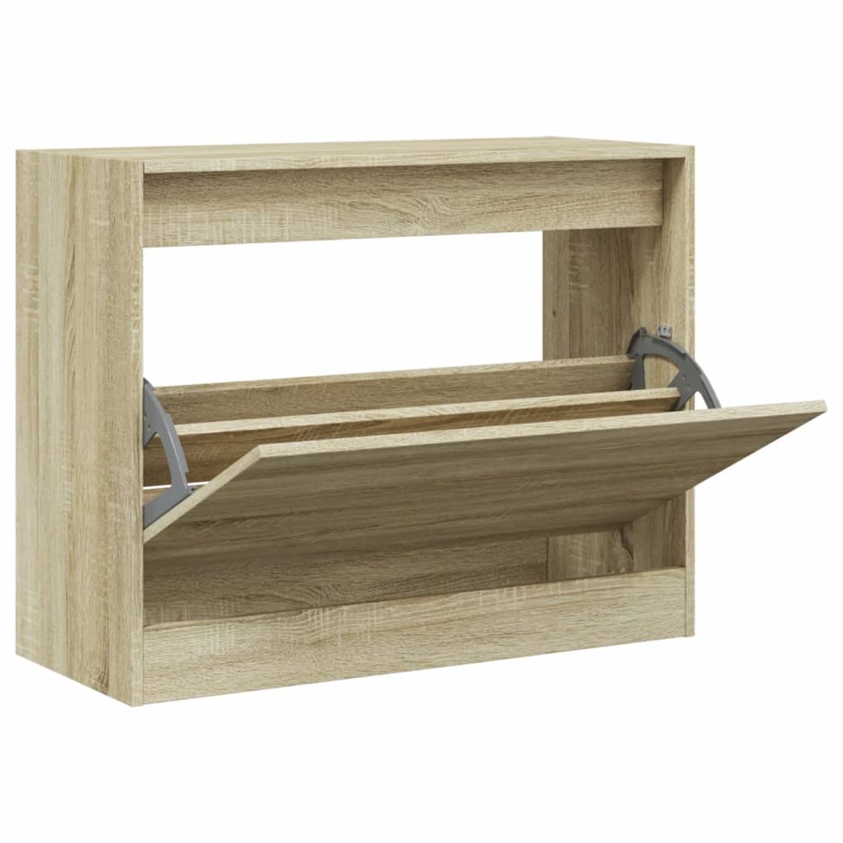 Schoenenkast | Schoenenrek | Opbergkast 80x34x63 cm bewerkt hout sonoma eikenkleurig (6248446692616)