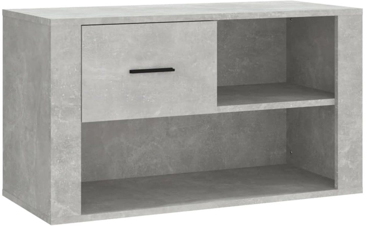 Schoenenkast | Schoenenrek | Opbergkast 80x35x45 cm bewerkt hout betongrijs (6248446692678)