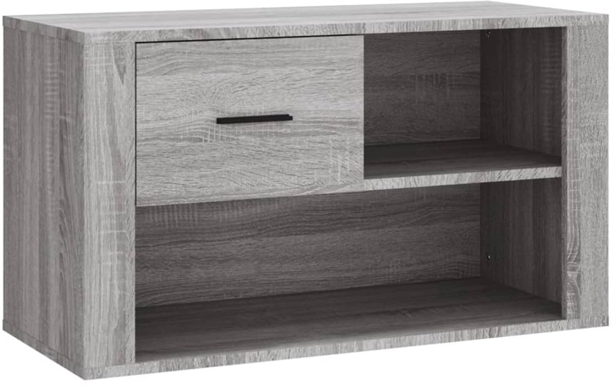Schoenenkast | Schoenenrek | Opbergkast 80x35x45 cm bewerkt hout grijs sonoma (6248446692708)
