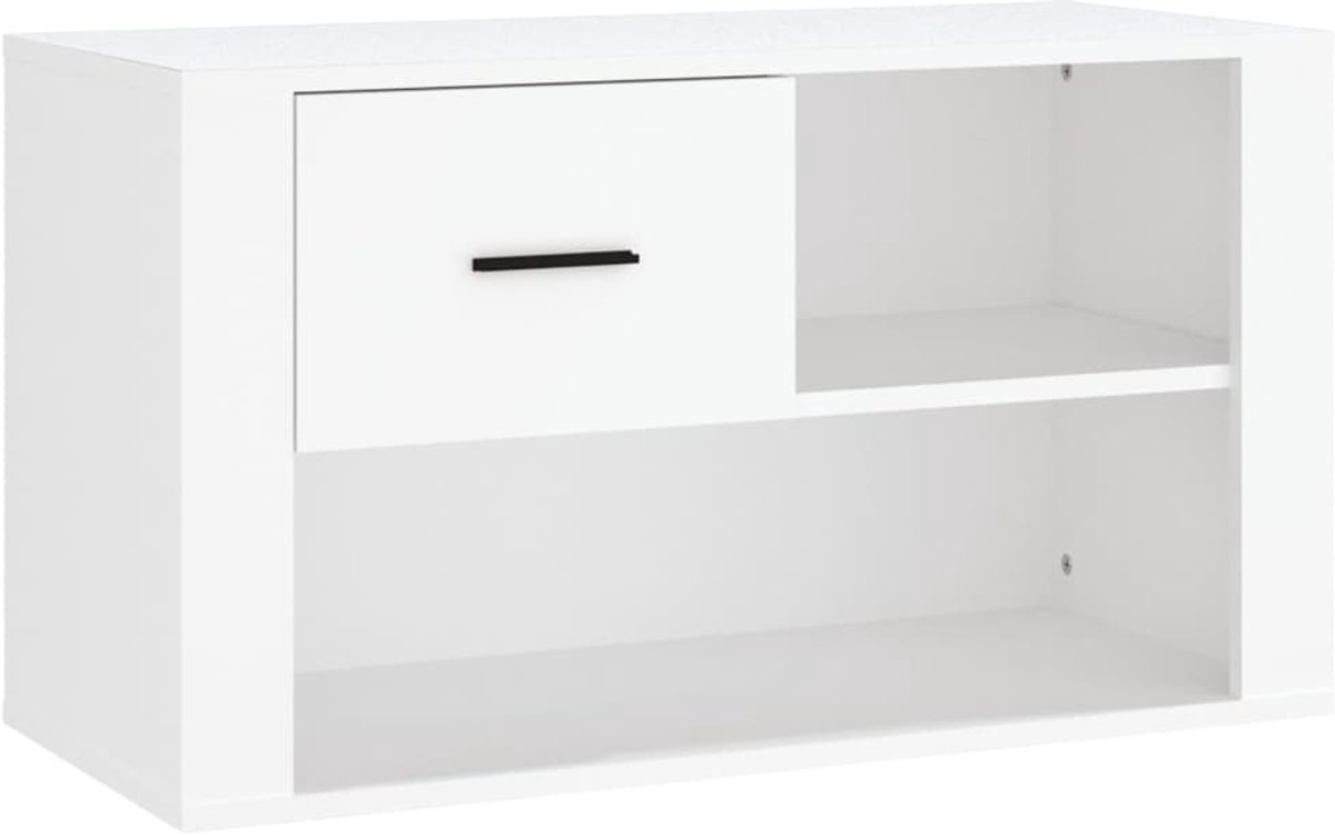 Schoenenkast | Schoenenrek | Opbergkast 80x35x45 cm bewerkt hout wit (6248446692722)