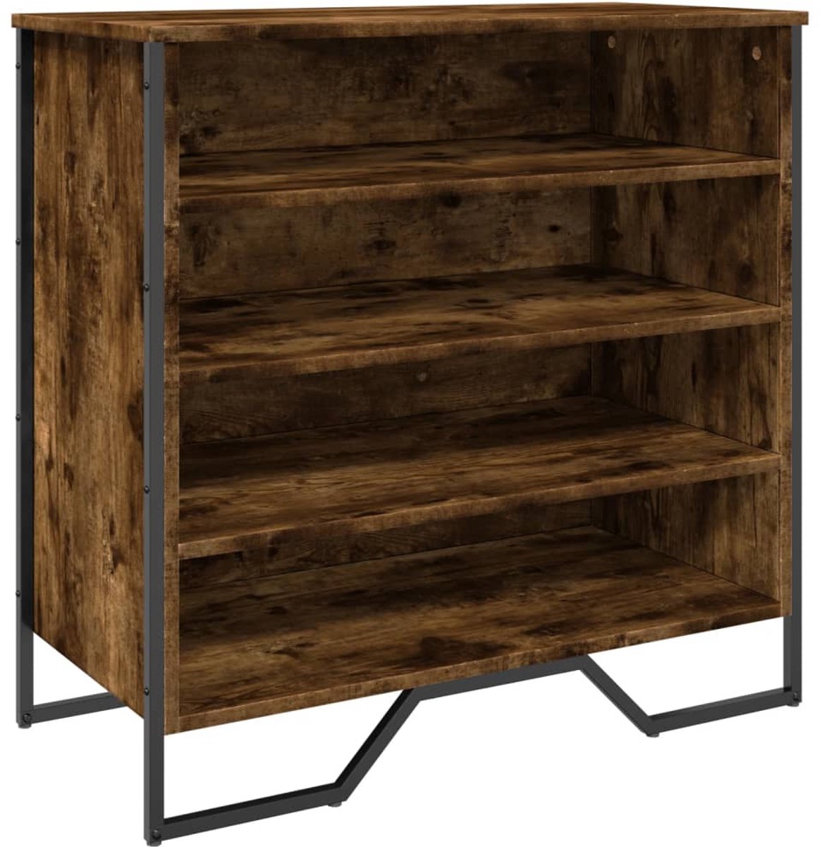 Schoenenkast | Schoenenrek | Opbergkast 80x38x78 cm bewerkt hout gerookt eikenkleurig (6248446692753)