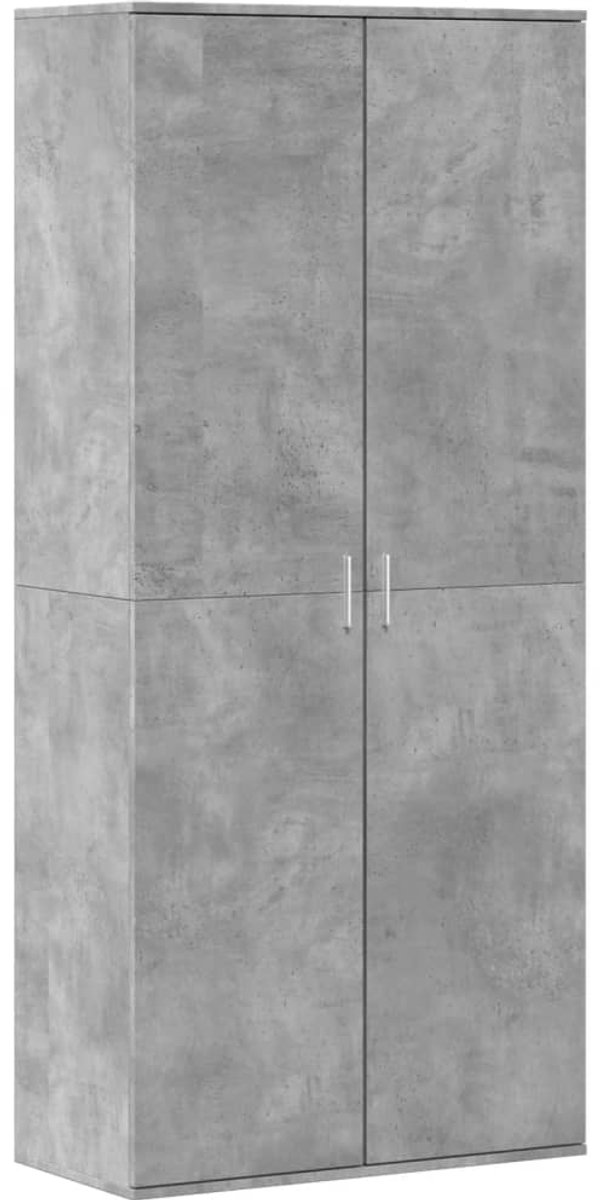 Schoenenkast | Schoenenrek | Opbergkast 80x39x178 cm spaanplaat betongrijs (6248446692821)