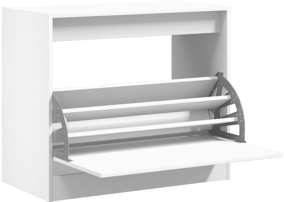 Schoenenkast | Schoenenrek | Opbergkast 80x42x69 cm bewerkt hout wit (6248446692890)