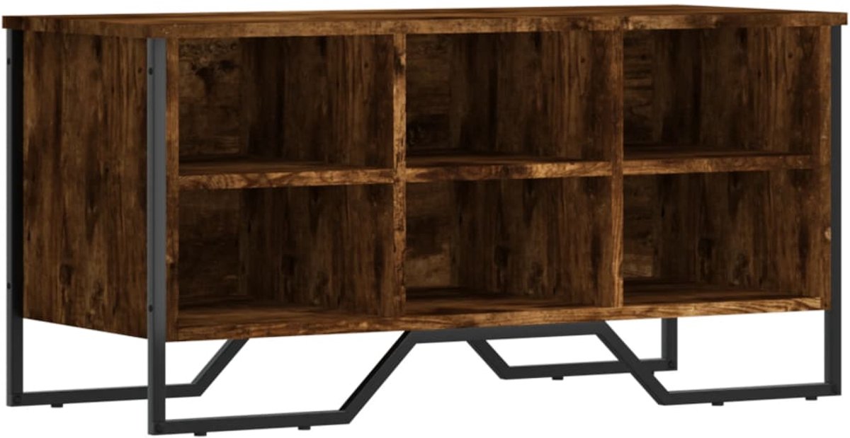 Schoenenkast | Schoenenrek | Opbergkast 90x38x45,5 cm bewerkt hout gerookt eikenkleurig (6248446692937)