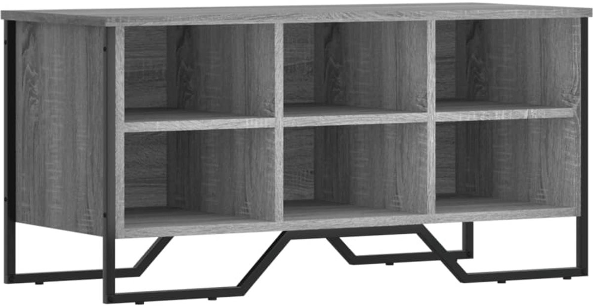 Schoenenkast | Schoenenrek | Opbergkast 90x38x45,5 cm bewerkt hout grijs sonoma eikenkleur (6248446692944)