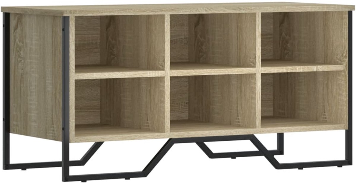 Schoenenkast | Schoenenrek | Opbergkast 90x38x45,5 cm bewerkt hout sonoma eikenkleurig (6248446692951)