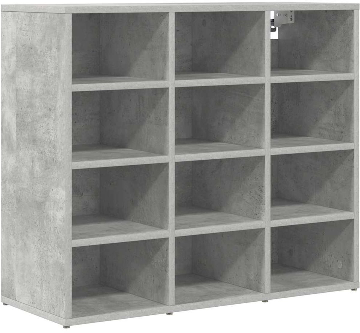 Schoenenkast | Schoenenrek | Opbergkast Betongrijs 77.5 x 30 x 67 cm Bewerkt hout (6248446693149)