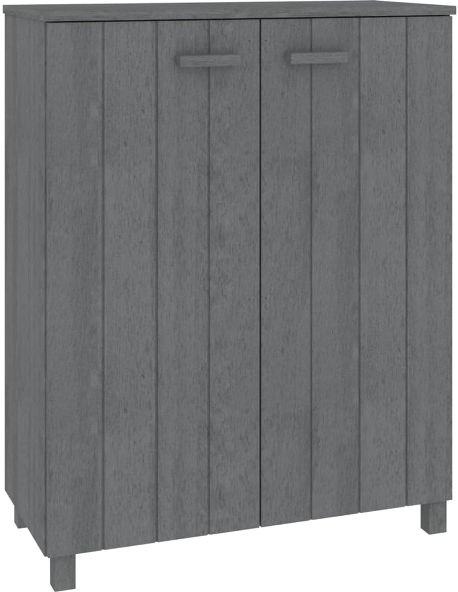 Schoenenkast | Schoenenrek | Opbergkast HAMAR 85x40x108 cm massief grenenhout donkergrijs (6248446693309)