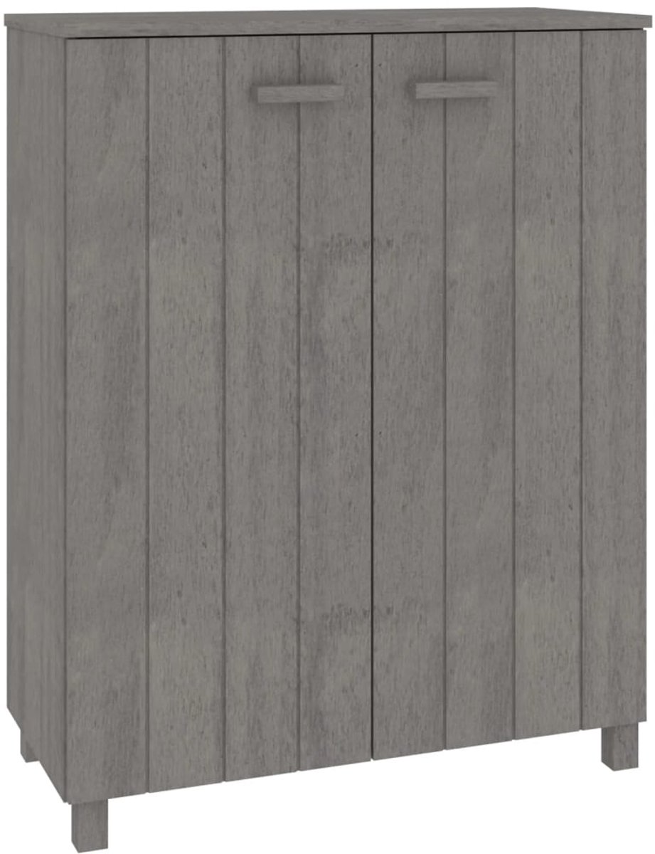 Schoenenkast | Schoenenrek | Opbergkast HAMAR 85x40x108 cm massief grenenhout lichtgrijs (6248446693323)