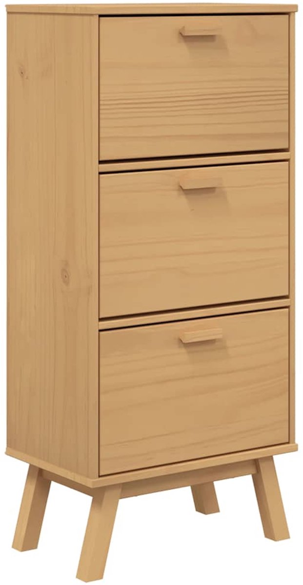 Schoenenkast | Schoenenrek | Opbergkast OLDEN 55x35x120 cm grenenhout bruin (6248446694627)