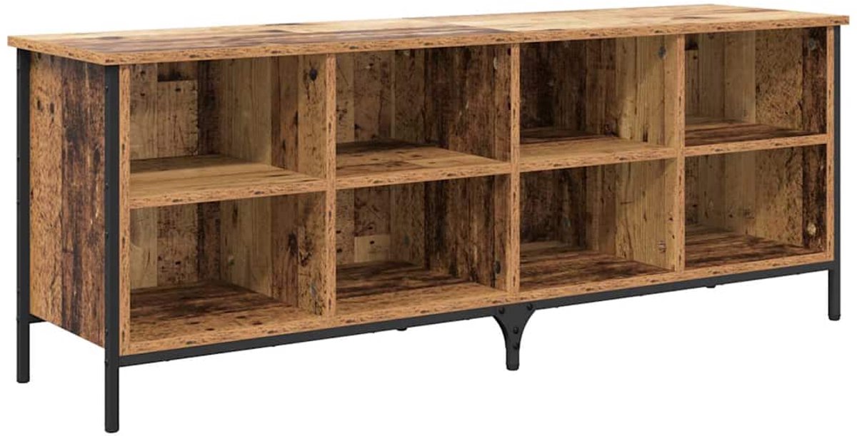 Schoenenkast | Schoenenrek | Opbergkast Oud Hout 131 x 35 x 50 cm Gemonteerd hout en ijzer (6248446694665)
