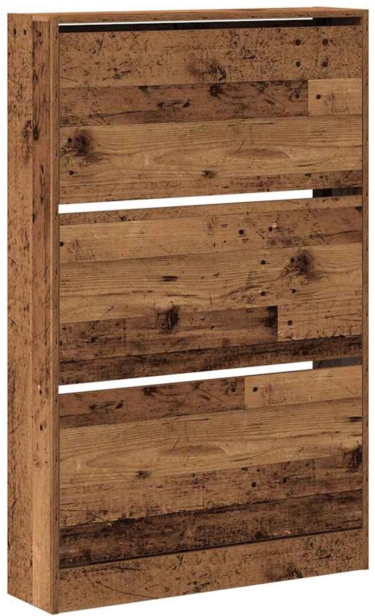 Schoenenkast | Schoenenrek | Opbergkast Oud hout 80 x 21 x 125.5 cm Bewerkt hout (6248446694689)