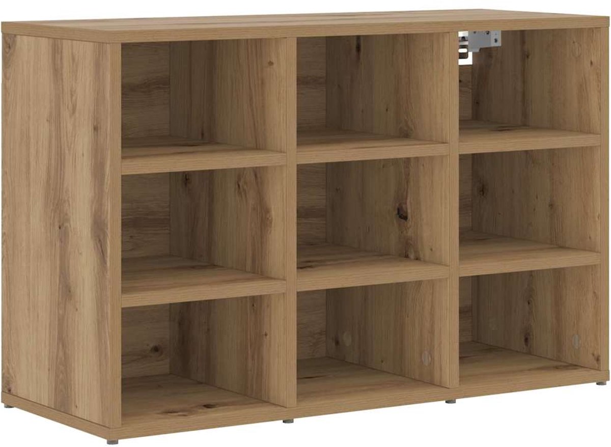 Schoenenkast | Schoenenrek | Opbergkast artisanaal eikenkleurig 77.5 x 30 x 51 cm (6248446693064)
