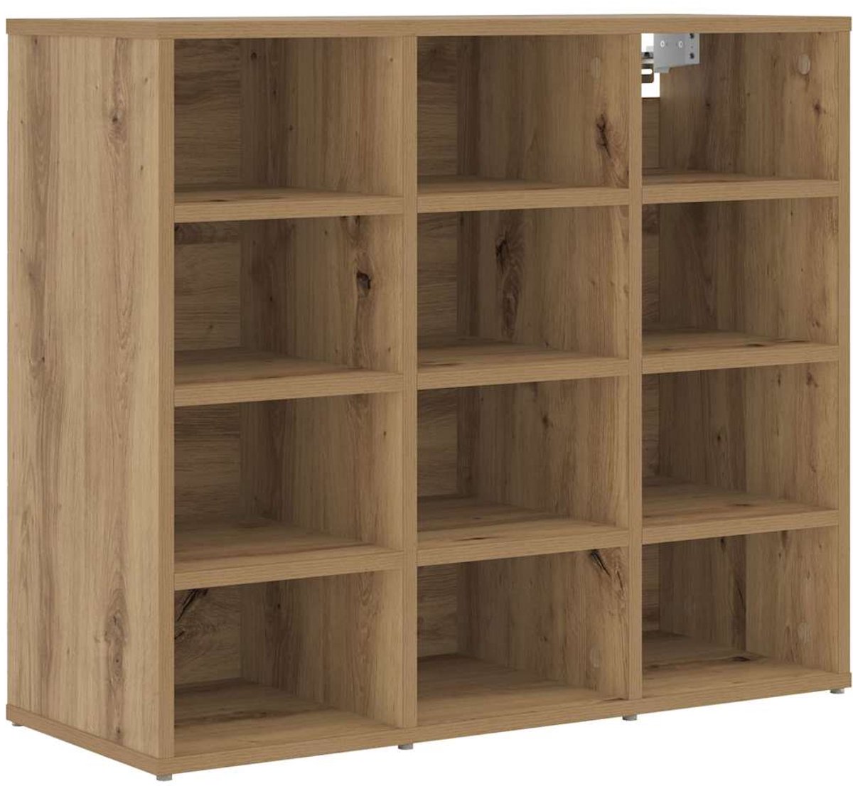Schoenenkast | Schoenenrek | Opbergkast artisanaal eikenkleurig 77.5 x 30 x 67 cm (6248446693071)