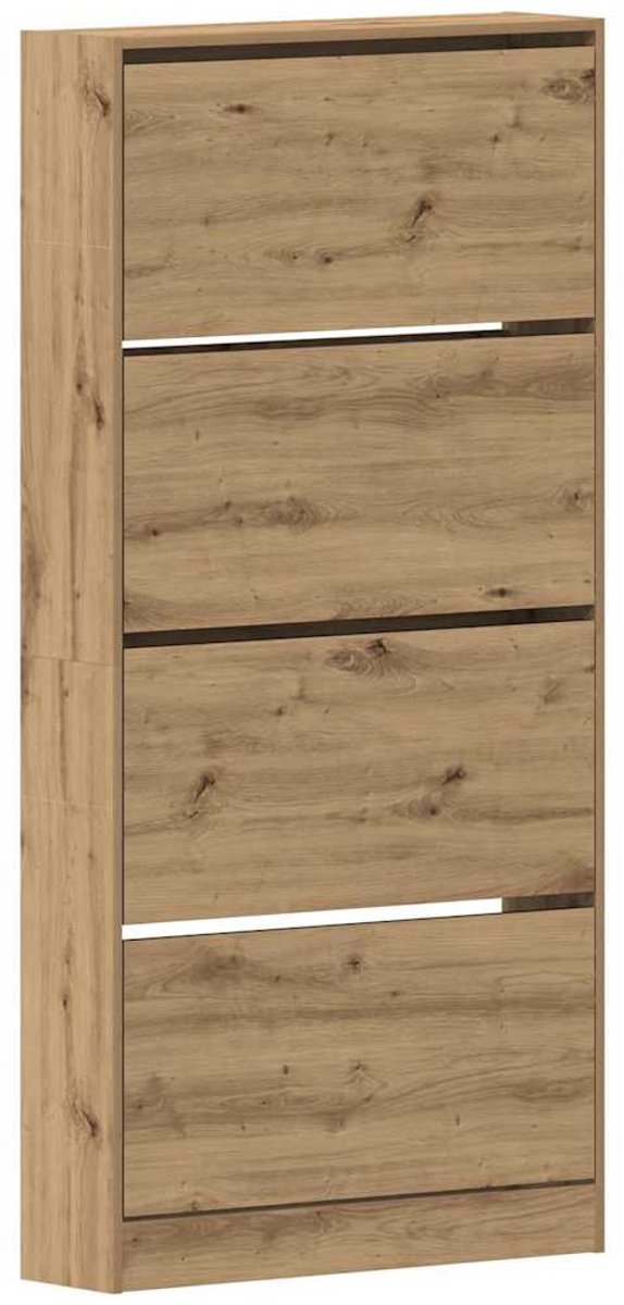 Schoenenkast | Schoenenrek | Opbergkast artisanaal eikenkleurig 80 x 21 x 163.5 cm (6248446693101)