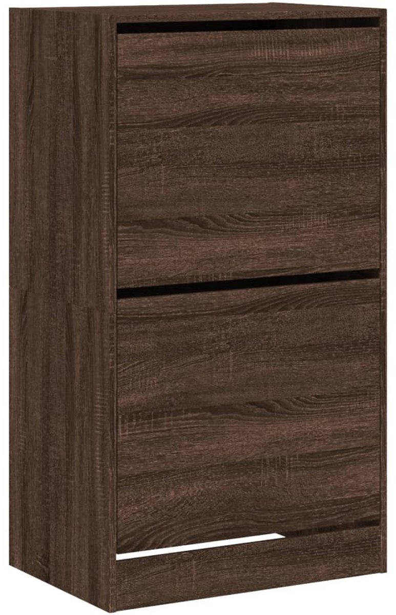 Schoenenkast | Schoenenrek | Opbergkast met 2 klaplades 60x42x108 cm bruin eikenkleur (6248446693415)