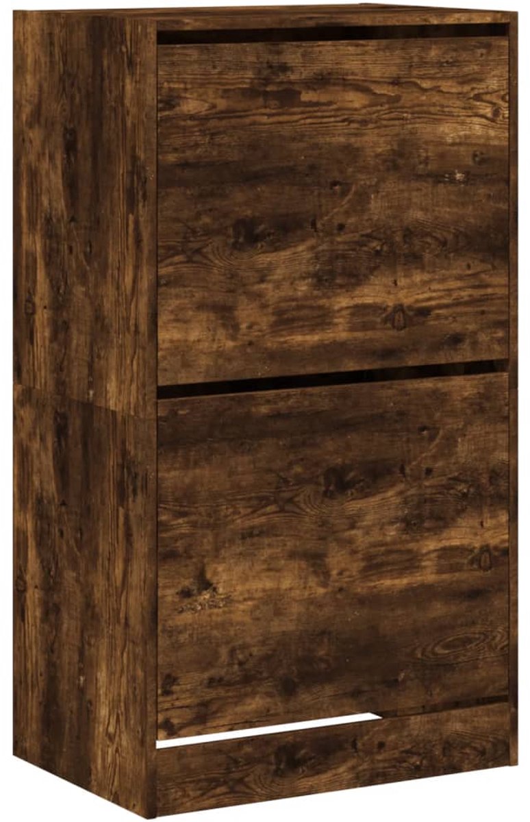 Schoenenkast | Schoenenrek | Opbergkast met 2 klaplades 60x42x108 cm gerookt eikenkleurig (6248446693422)