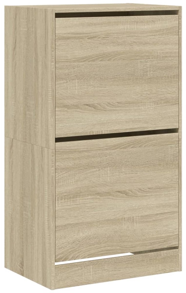 Schoenenkast | Schoenenrek | Opbergkast met 2 klaplades 60x42x108 cm sonoma eikenkleurig (6248446693446)