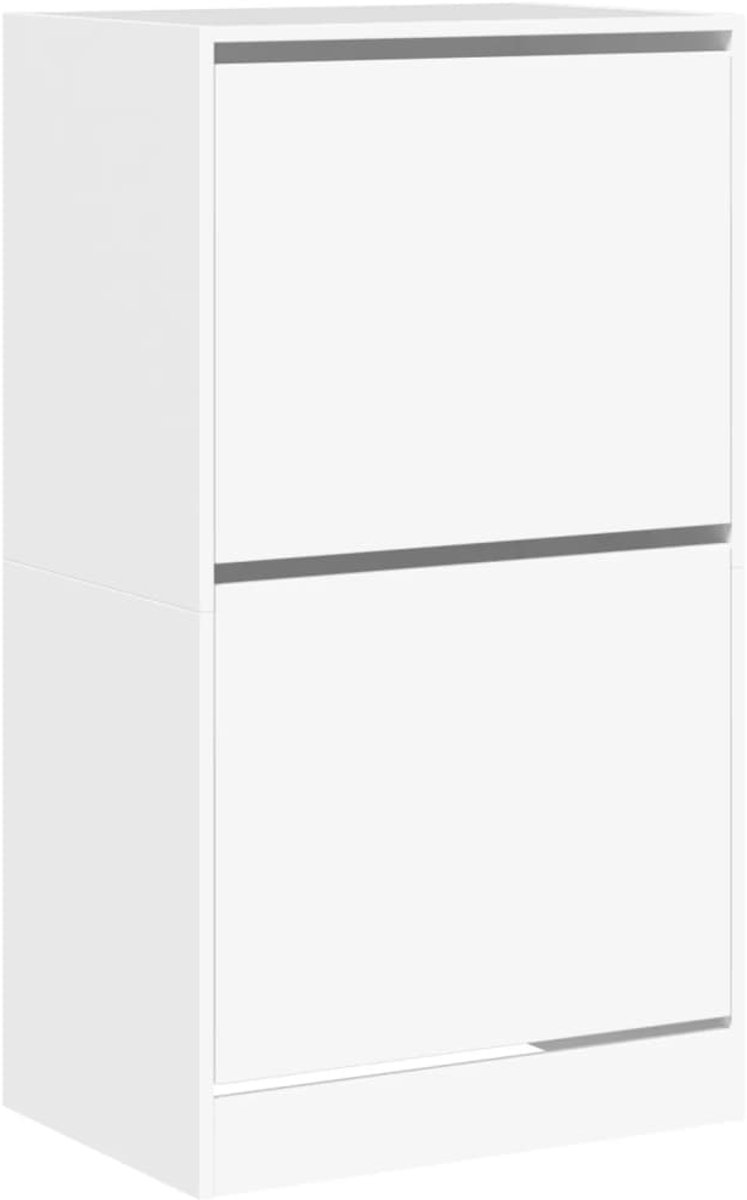 Schoenenkast | Schoenenrek | Opbergkast met 2 klaplades 60x42x108 cm wit (6248446693453)