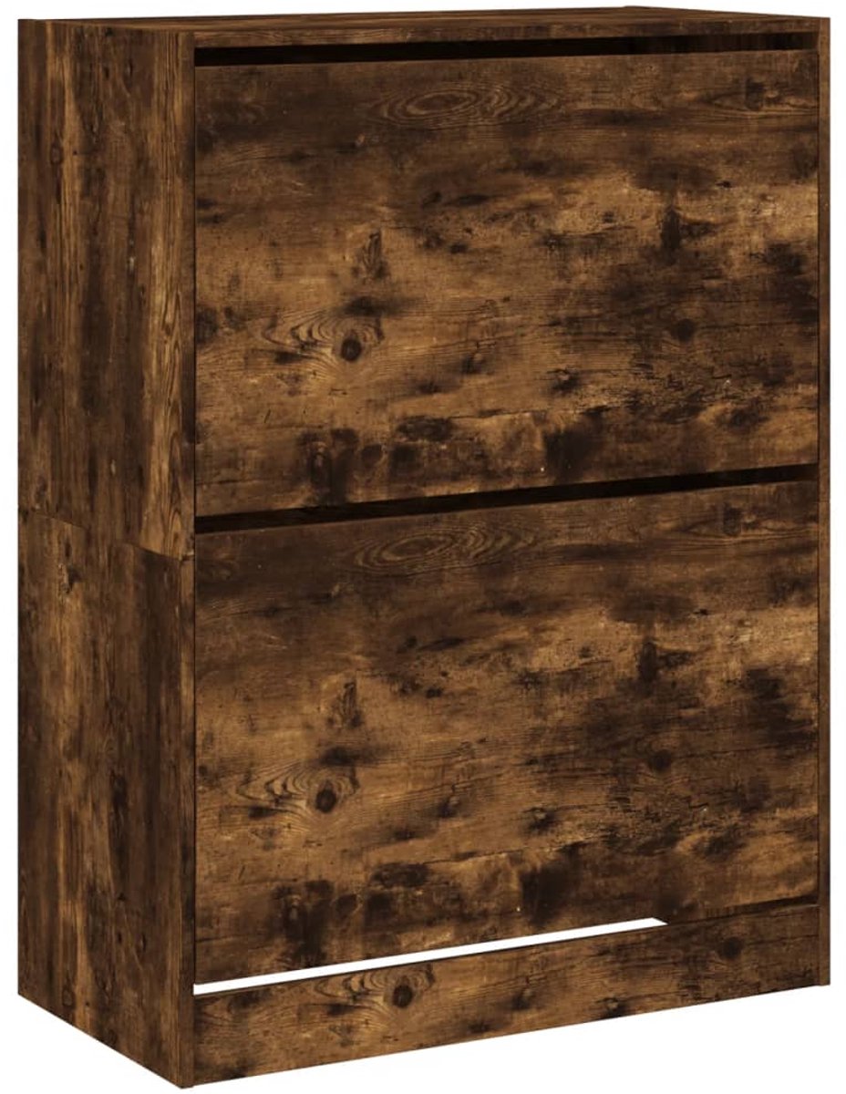 Schoenenkast | Schoenenrek | Opbergkast met 2 klaplades 80x42x108 cm gerookt eikenkleurig (6248446693545)