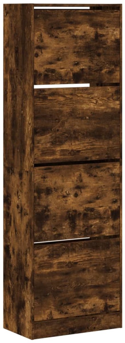 Schoenenkast | Schoenenrek | Opbergkast met 4 klaplades 60x34x187,5 cm gerookt eikenkleur (6248446693651)