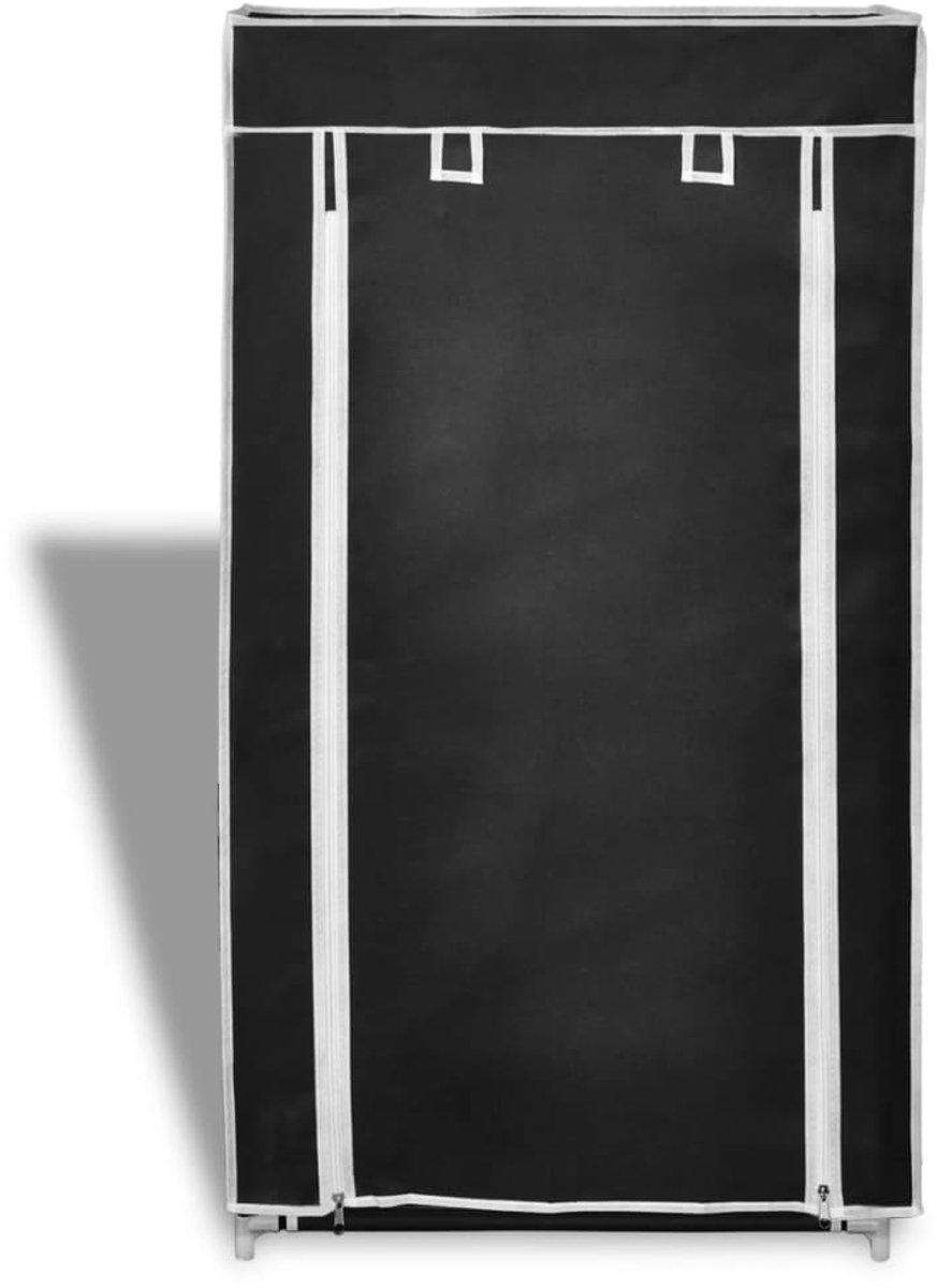 Schoenenkast | Schoenenrek | Opbergkast met hoes 58x28x106 stof zwart (6248446693941)