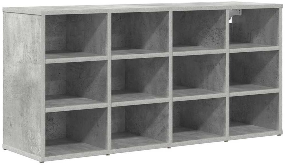 Schoenenkast | Schoenenrek | Opbergkast met plank Betongrijs 103 x 30 x 51 cm Bewerkt hout (6248446694108)