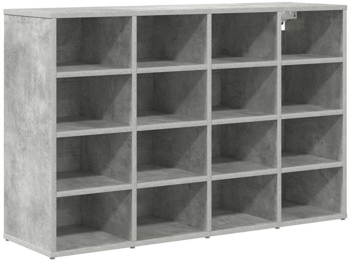 Schoenenkast | Schoenenrek | Opbergkast met plank Betongrijs 103 x 30 x 67 cm Bewerkt hout (6248446694115)