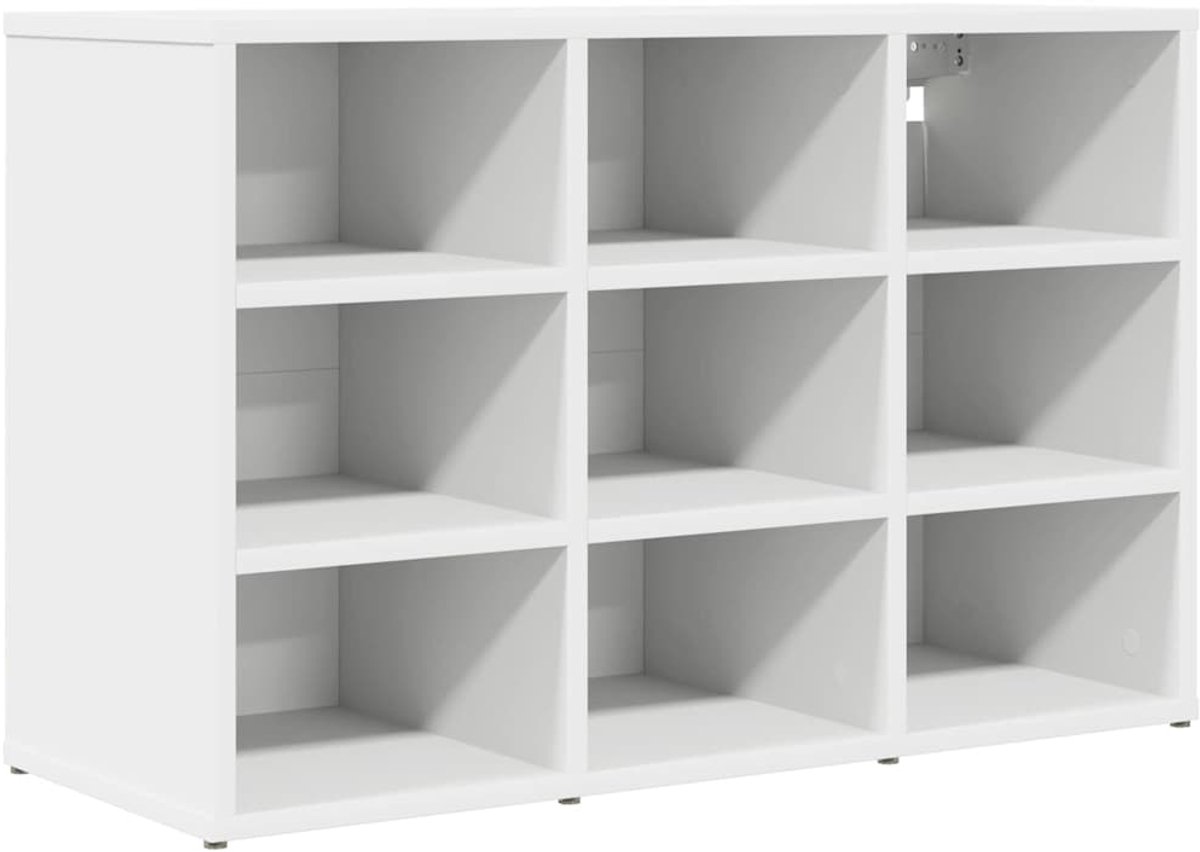 Schoenenkast | Schoenenrek | Opbergkast met plank Wit 77.5 x 30 x 51 cm Bewerkt hout (6248446694283)