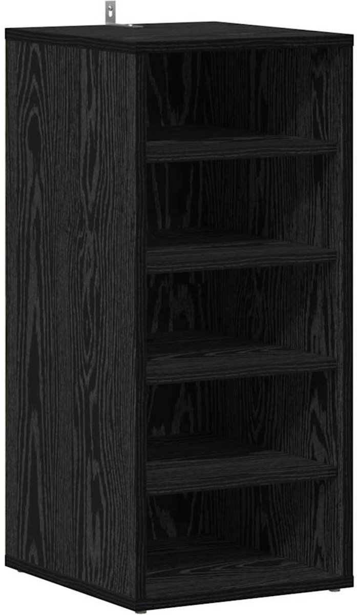 Schoenenkast | Schoenenrek | Opbergkast met plank Zwart eiken 32 x 35 x 70 cm Bewerkt hout (6248446694344)