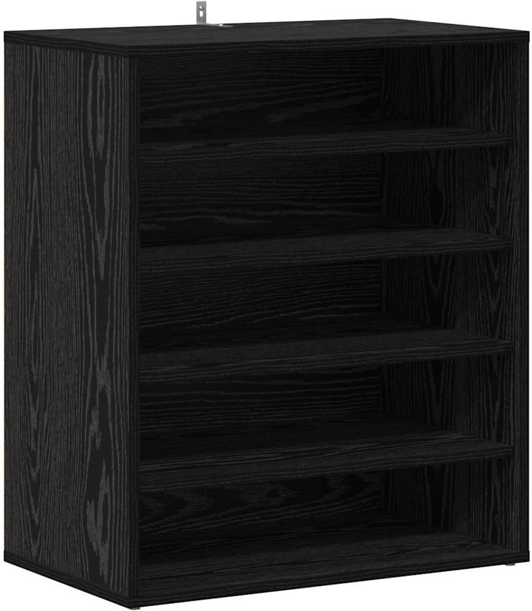 Schoenenkast | Schoenenrek | Opbergkast met plank Zwart eiken 60 x 35 x 70 cm Bewerkt hout (6248446694382)