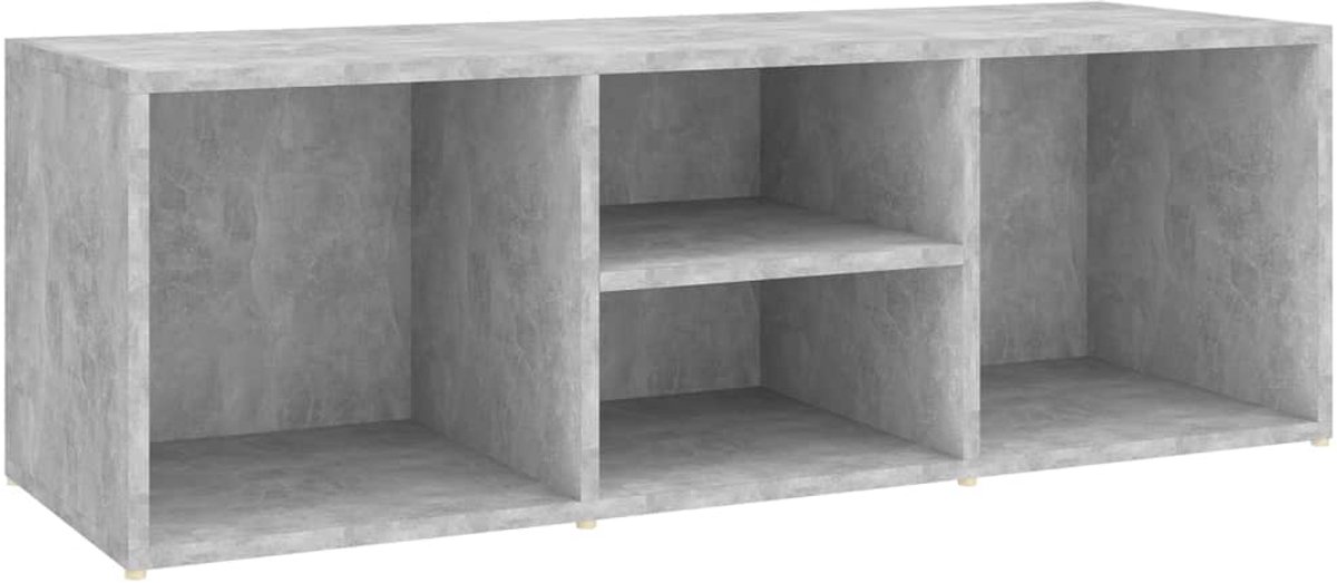 Schoenenkast | Schoenenrek | Schoenenopbergbank 105x35x35 cm bewerkt hout betongrijs (6248446697161)