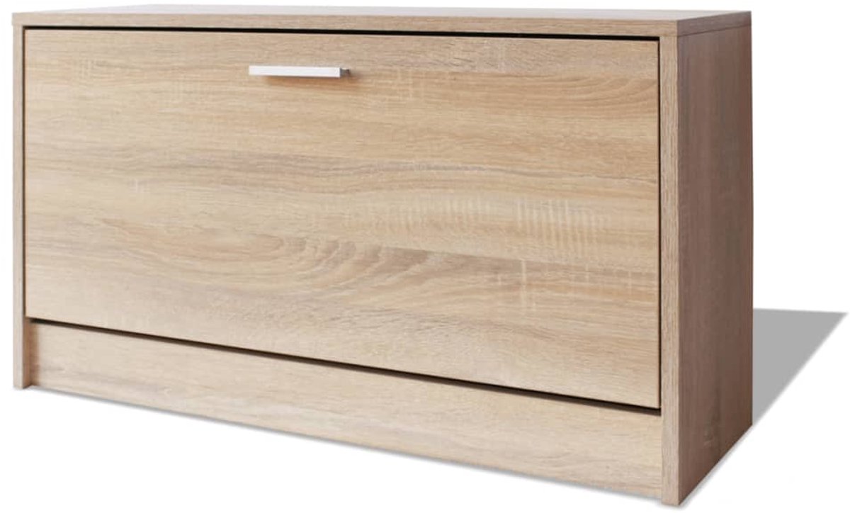 Schoenenkast | Schoenenrek | Schoenenopbergbank 80x24x45 cm eikenkleurig (6248446697215)